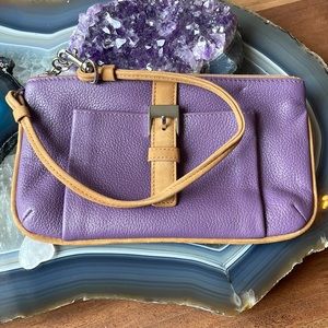 Purple Leather Levenger Clutch